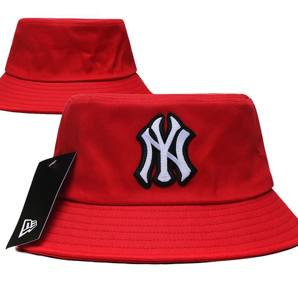 New York Yankees Red Cotton Bucket Hat Fishing Hat Adult Size Large